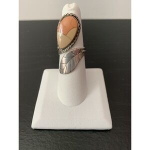 Vintage Navajo Sterling Silver Spiny Oyster Ring Size 8 Adjustable RARE!